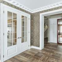 custom made white wooden double door with mirror