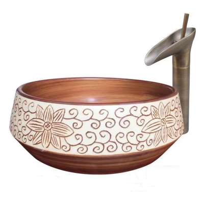 ceramic top wash basin Latest fashionable style mounting above cabinet art basin