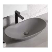 new style  bathroom sanitary ware counter top basin grey colors art basin produce in factory