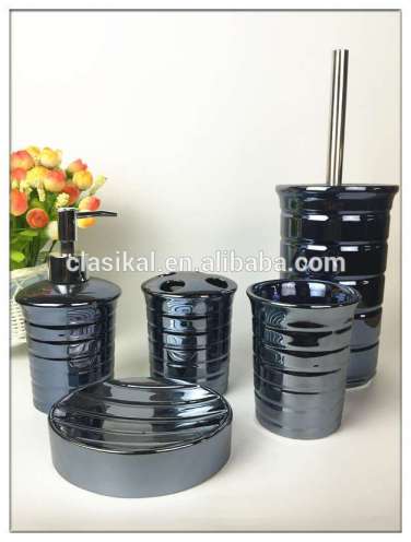 Polyresin Jewelry Blue Glaze Ceramic Bathroom set