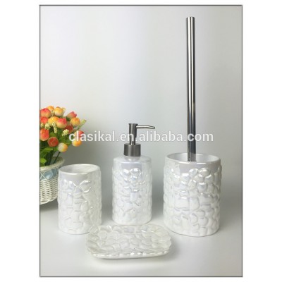 4pcs Pearl Glaze Ceramic Bathroom Set