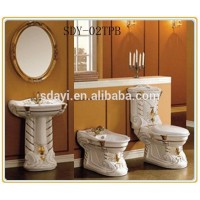 Hight quality toilet pedestal basin bidet ceramic color bathroom toilet bowl sanitary ware set