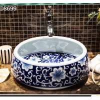 2019 New design wash basin  color ceramic hand made basin sink