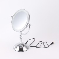 New Arrival Plug Charge 8.5" Lighted Makeup Mirror, 1X/5X Magnifying LED Vanity Mirror Brightness Adjustable